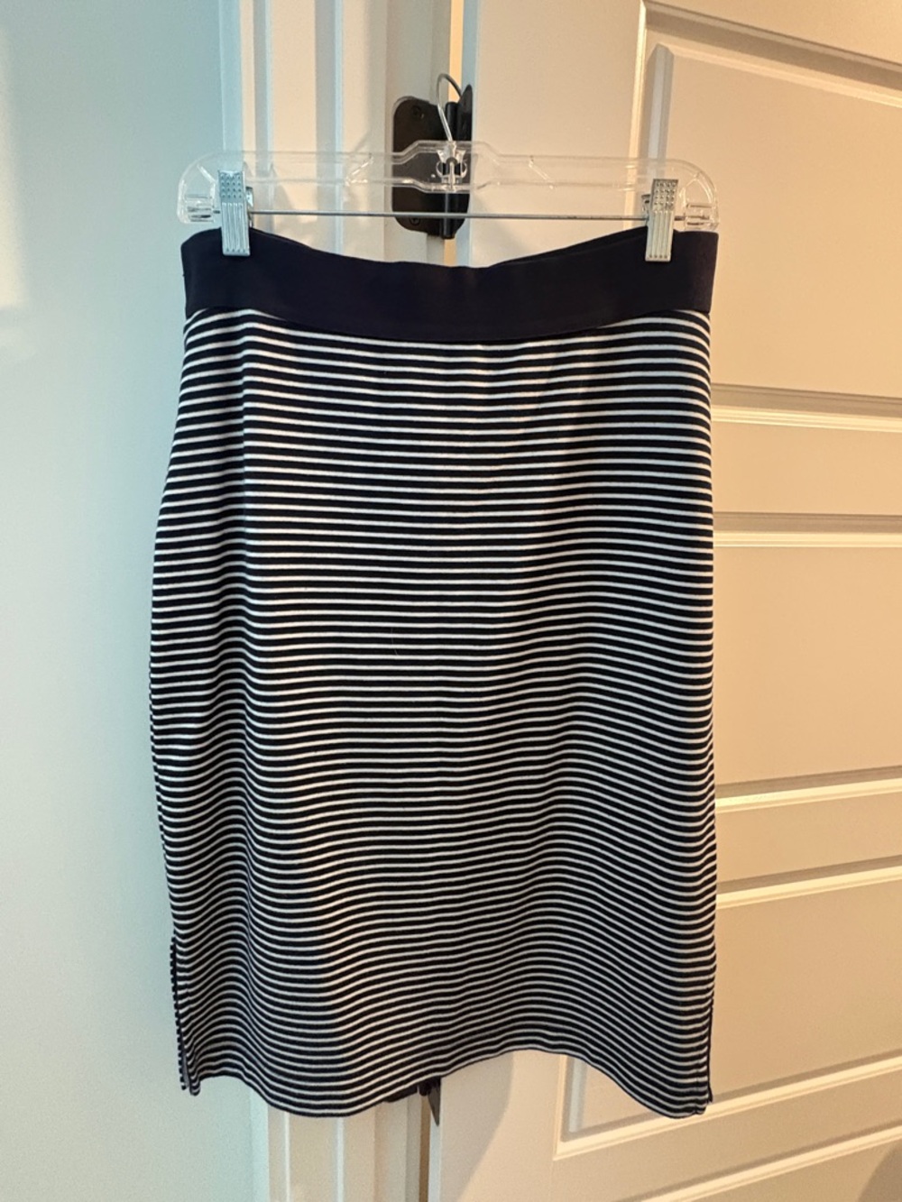 GAP Navy and White Striped Pencil Skirt